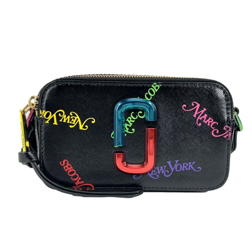 NEW Marc Jacobs The Snapshot New York Crossbody Bag Black Leather Handbag Purse